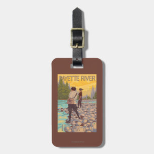 Women Fly Fishing - Payette River, Idaho Luggage Tag