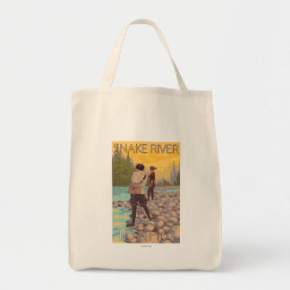 Women Fly Fishing - Snake River, Idaho Tote Bag