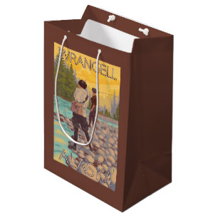 Women Fly Fishing - Wrangell, Alaska Medium Gift Bag