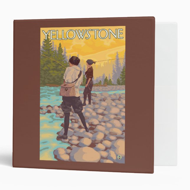 Women Fly Fishing - Yellowstone National Park Binder (Front/Inside)
