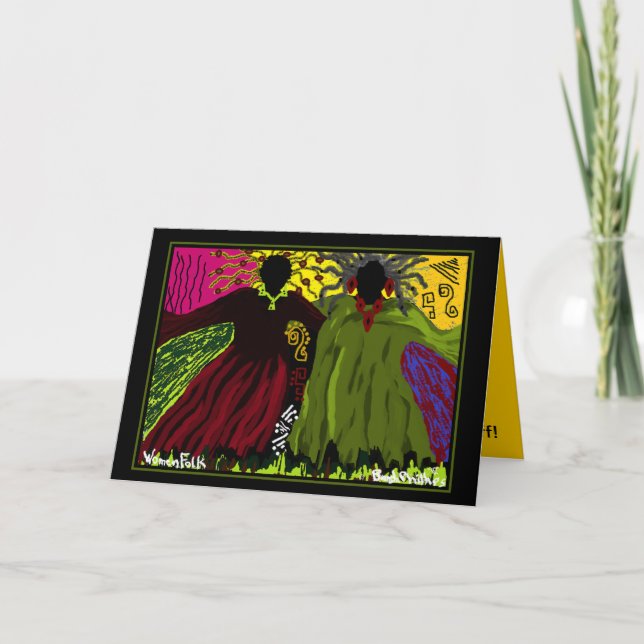 'WOMEN FOLK' GREETING CARD by Brenda Phillips (Front)