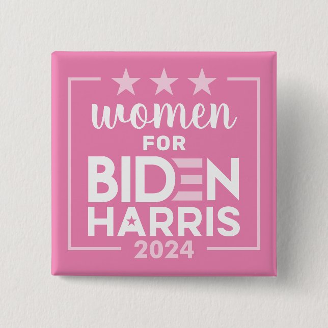 Women for Biden Harris - 2024 pink design 2 Inch Square Button (Front)