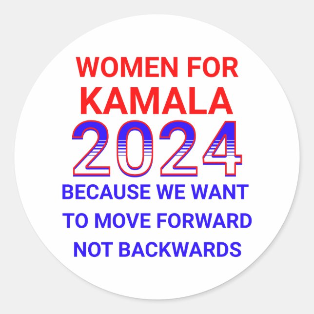 Women for Kamala Harris 2024 Election Classic Round Sticker (Front)