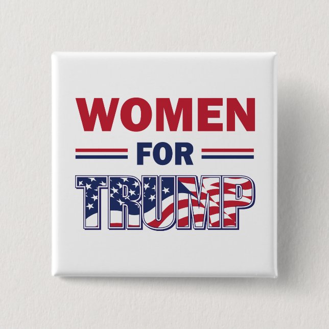 Women For Trump 2 Inch Square Button (Front)