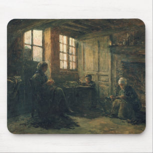 Women Fraying Linen, Honfleur, 1877 Mouse Pad