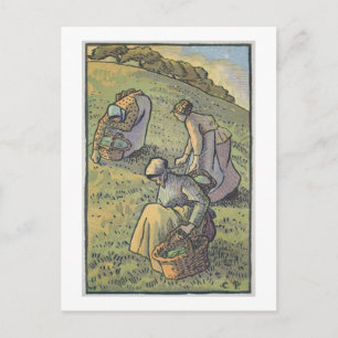 Women Gathering Mushrooms, from 'Travaux des Champ Postcard