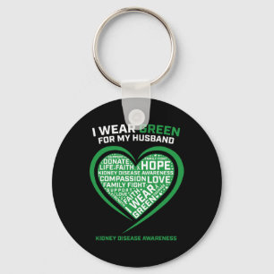 Women Gifts Husband Kidney Transplant Disease Awar Keychain
