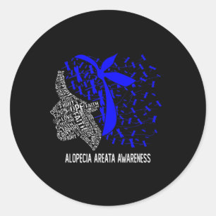 Women Gifts We Wear Blue For Alopecia Areata Aware Classic Round Sticker