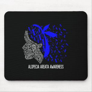 Women Gifts We Wear Blue For Alopecia Areata Aware Mouse Pad
