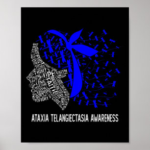 Women Gifts We Wear Blue For Ataxia Telangiectasia Poster