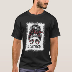 Women Girl Face Cat Mom T-Shirt