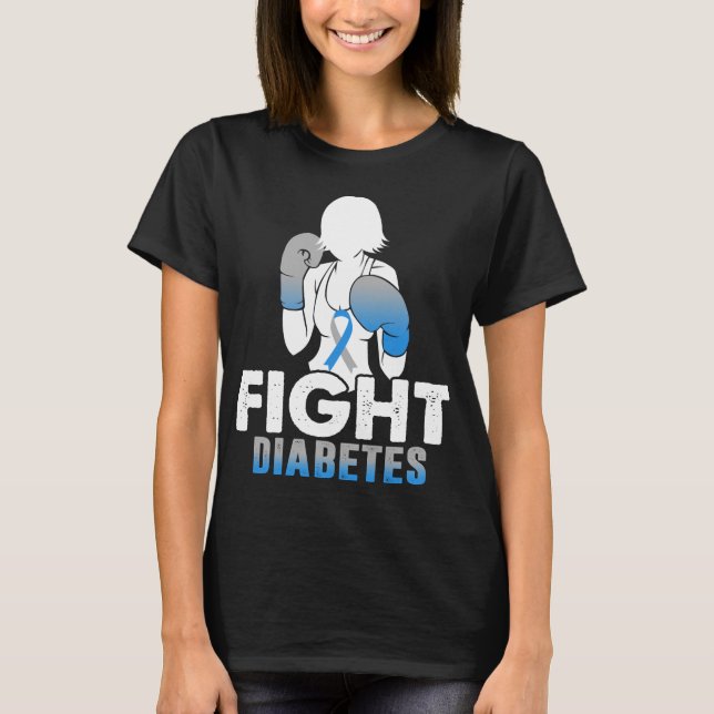 women girl fight diabetes t1d t2d warrior mom T-Shirt (Front)