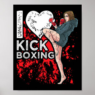Women Girl Kickboxer I Love Kickboxing  Poster