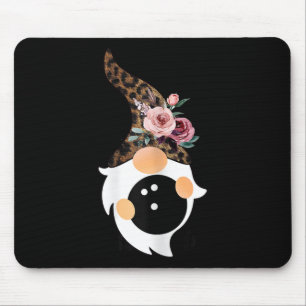 Women Girls Cute Bowling And Gnome With Leopard Fl Mouse Pad