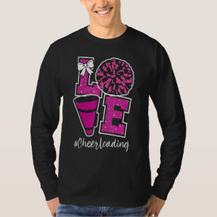 Women Girls Cute Love Cheerleader Cheerleading Acr T-Shirt