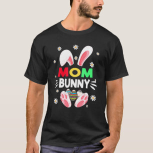 Women Girls Mom Bunny Eggs Hunting Cute Easter Day T-Shirt