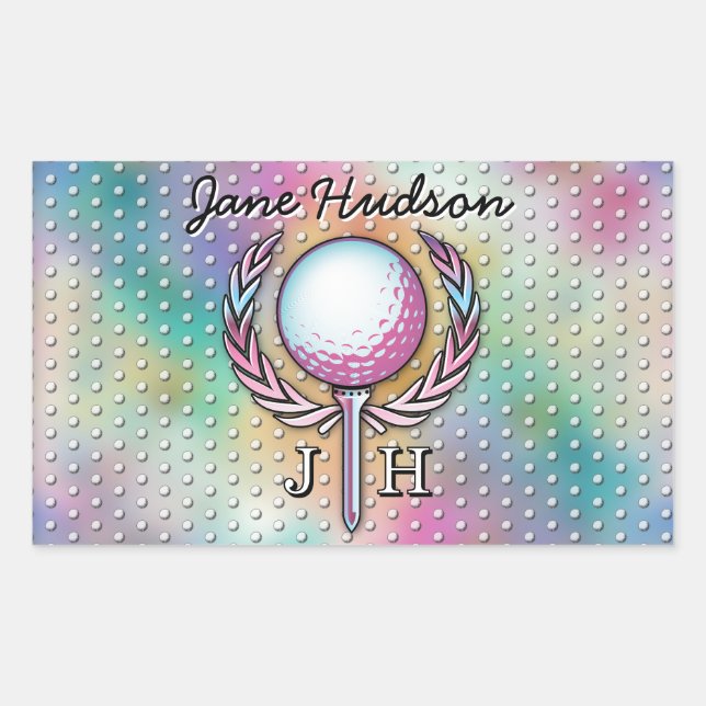 Women Golfer Custom Monogram Design Sticker (Front)