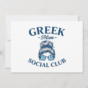 Women Greek Mom Social Club Trendy Greek Mom Invitation