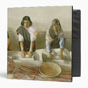 Women Grinding Corn, Pueblo of Laguna, c.1905 (col Binder