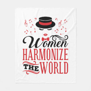 Women Harmonize the World Barbershop Singing Fleece Blanket