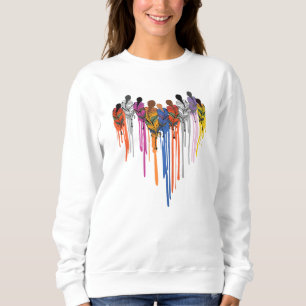 Women Heart Shape Watercolor Native American Sweatshirt