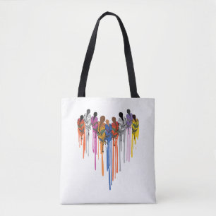 Women Heart Shape Watercolor Native American  Tote Bag