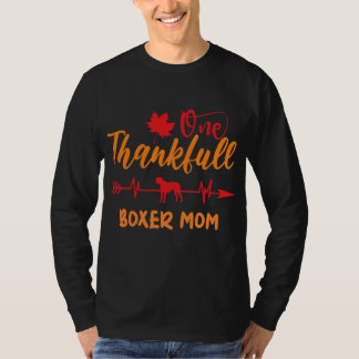 Women Heartbeat Thanksgiving Thankful Boxer Mom T-Shirt