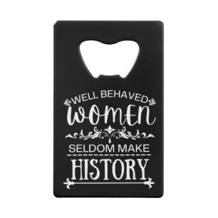 Women History Credit Card Bottle Opener