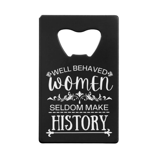 Women History Credit Card Bottle Opener (Front)