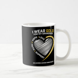 Women I Wear Gold For My Grandson Childhood Cancer Coffee Mug