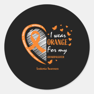 Women I Wear Orange For My Granddaughter Leukaemia Classic Round Sticker