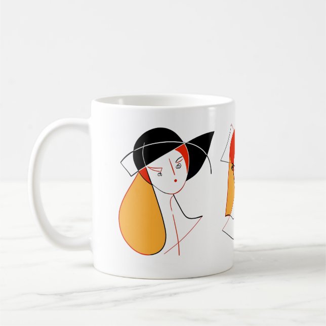 Women In Abstract Coffee Mug (Left)