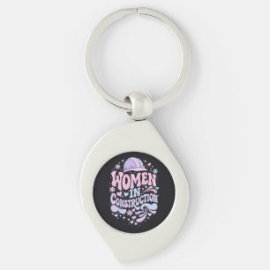 Women In Construction Retro Empowerment Keychain