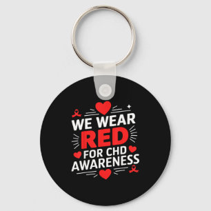 Women In February We Wear Red Chd Awareness Heart Keychain