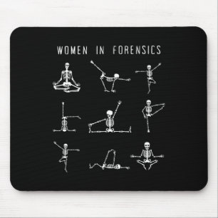 Women In Forensic Science Skeleton Yoga Medical Ps Mouse Pad