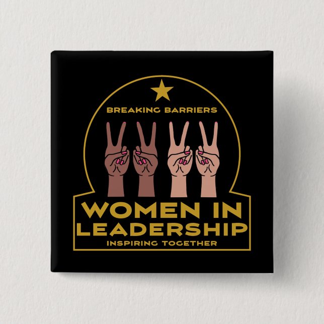 Women In leadership 2 Inch Square Button (Front)