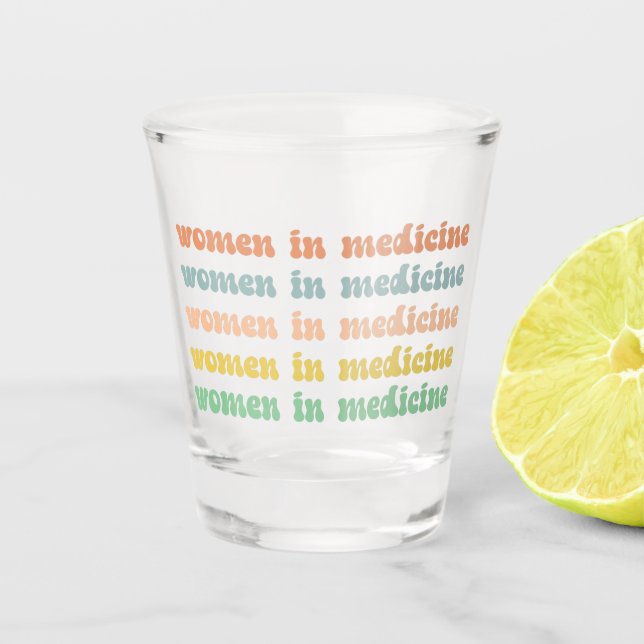 Women in Medicine Retro Future Nurse Shot Glass (Front)