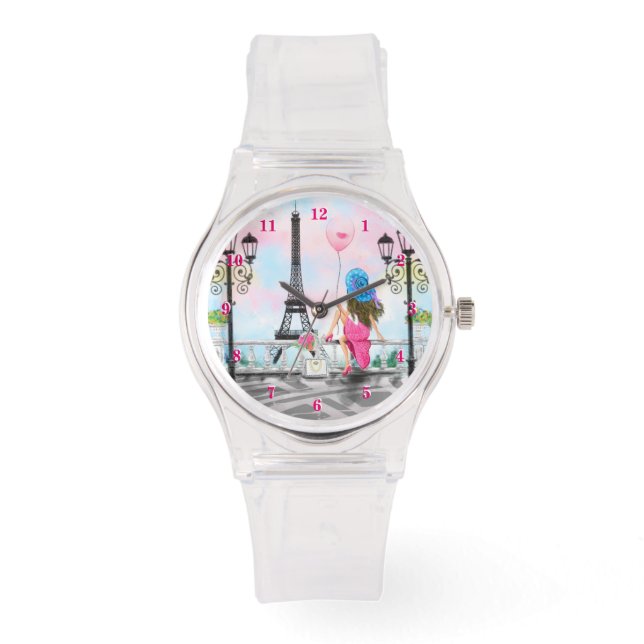 Women In Paris Eiffel Tower Watch Gift (Front)