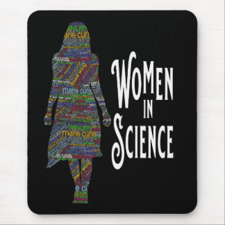 Women In Science Female Silhouette Word Fill Mouse Pad