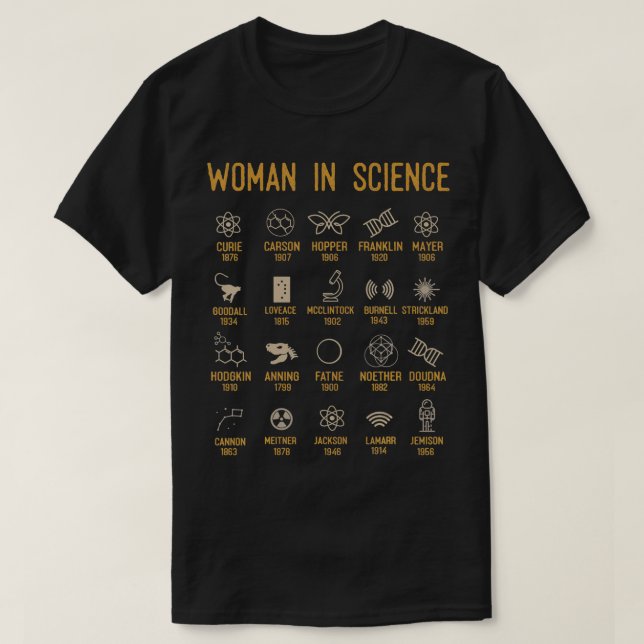 Women In Science, History Of Science  T-Shirt (Design Front)