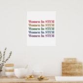 Women In Stem Science Technology Engineering Math Poster (Kitchen)
