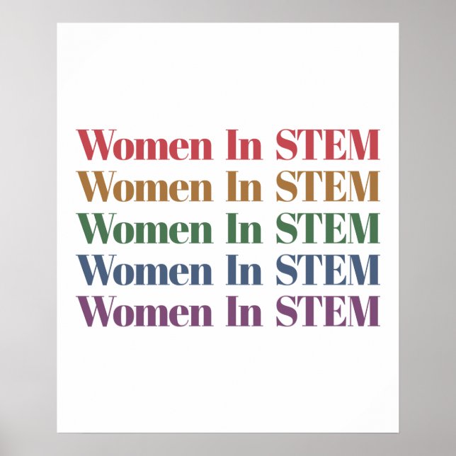 Women In Stem Science Technology Engineering Math Poster (Front)