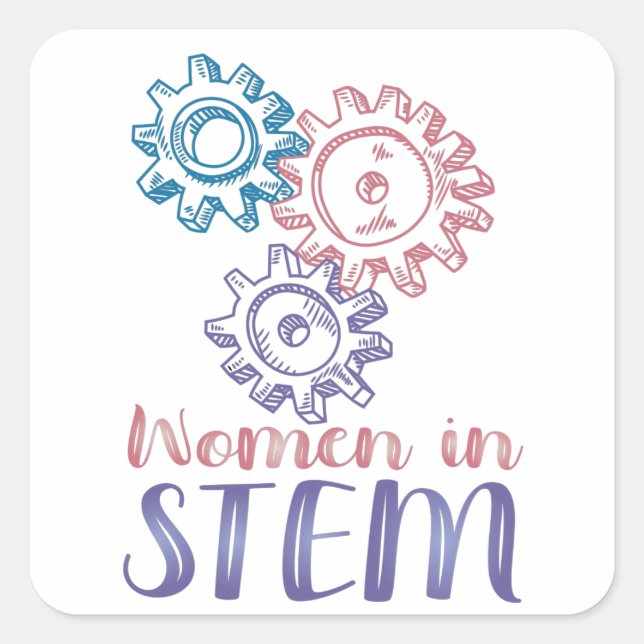 Women In STEM Square Sticker (Front)