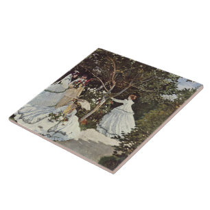 Women In The Garden by Claude Monet Tile
