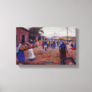 women in the market by Mojisola A Gbadamosi Okubul Canvas Print
