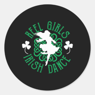 Women Irish Step Dancer Step Dancing Reel Girls Ir Classic Round Sticker