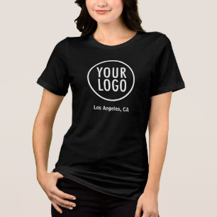 Women Jersey V-Neck T-Shirt Custom Company Logo Tri-Blend Shirt