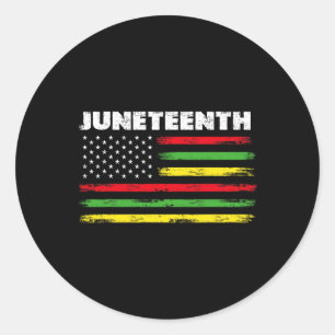 Women Juneteenth Flag African American 1  Classic Round Sticker