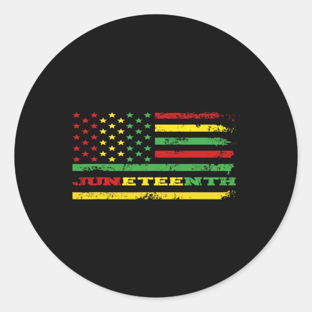 Women Juneteenth Flag African American  Classic Round Sticker (Front)