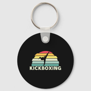 Women Kickboxing Martial Arts Retro Karate Girls K Keychain